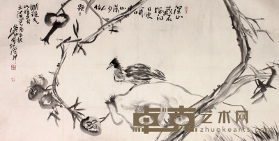 尹沧海 花鸟横幅 68×136