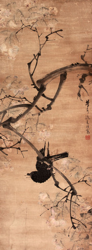 朱梦庐 花鸟立轴