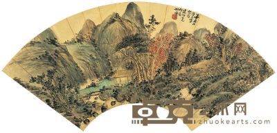 姚华 乙丑（1925年）作 秋山图 扇面 