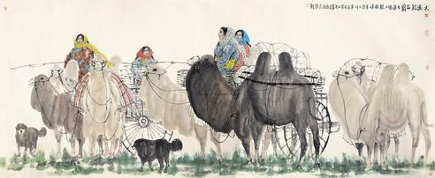 吴团良 大漠骆旅图