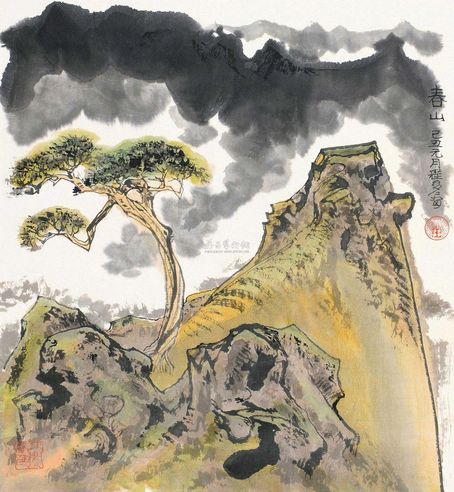 程多多 己丑（2007）年作 春山图 镜片