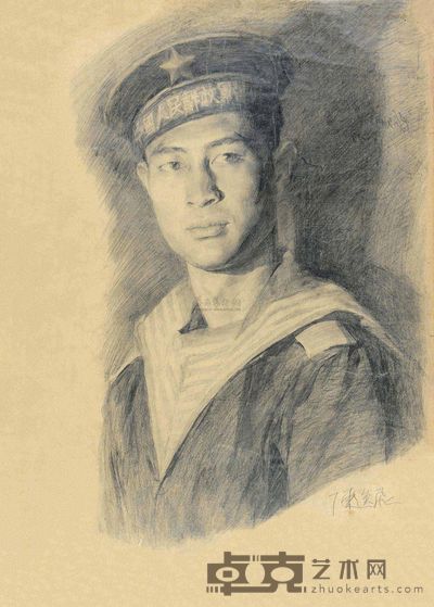 陈逸飞 60年代中期作 水手士兵 61×44cm