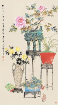 孔小瑜 辛未（1931）年作 清供图 立轴