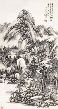 吴徵 己巳（1929）年作 青山斜阳 立轴