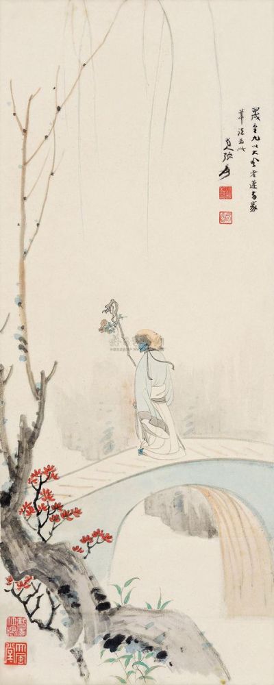 张大千 甲戌（1934）年作 策杖行吟 立轴