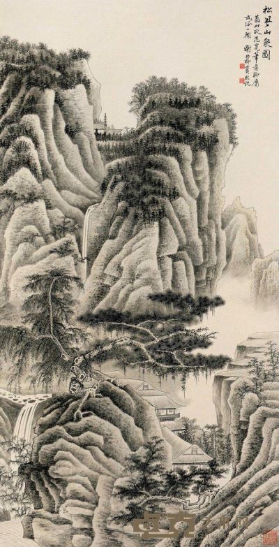 谢稚柳 壬寅（1962）年作 松风山泉 立轴 132×68.5cm