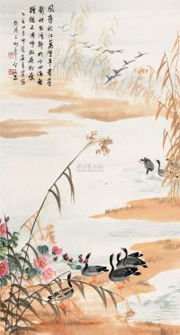 吴青霞 乙亥（1995）年作 风静秋江 立轴