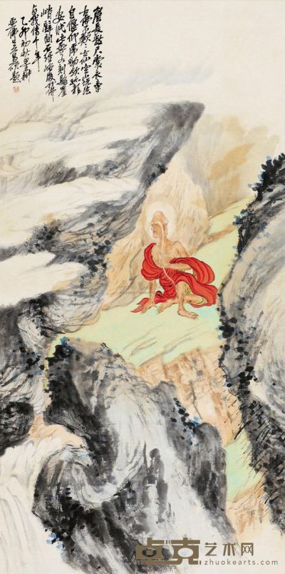 倪田 乙卯（1915）年作 无量寿佛 立轴 148.5×75cm