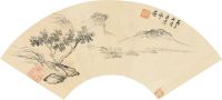闵贞 丙子（1756）年作 空山沉寂 扇片