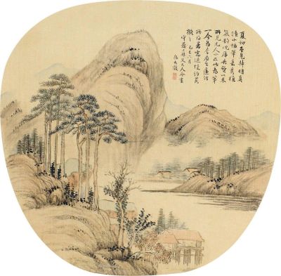 吴大澂 己巳（1869）年作 松荫客话 团扇轴