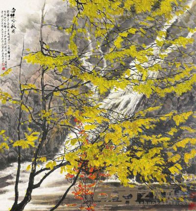 徐志文 庚寅（2010）年作 白练吟秋 镜框 95×89cm