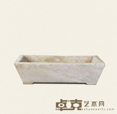 明·白石长方形石盆 99×52×25cm