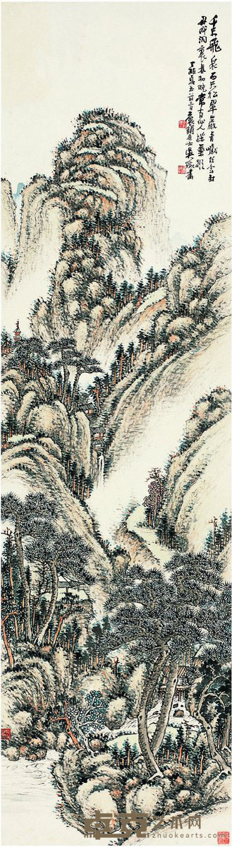 吴 征 松泉图 150×42cm