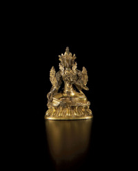 清乾隆·铜鎏金绿度母像