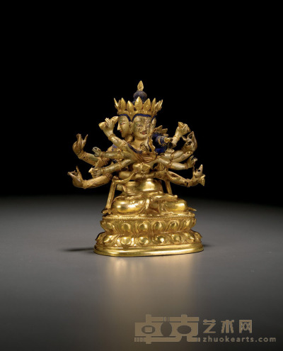 清乾隆·铜鎏金密集金刚像 高：11.9cm