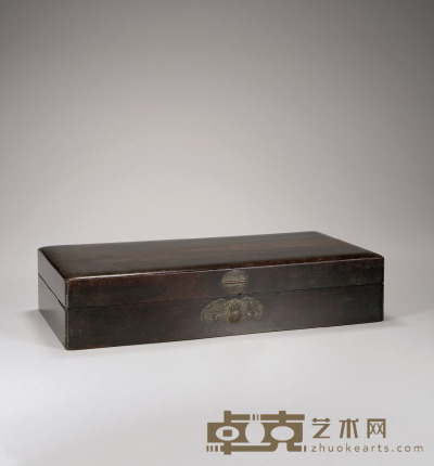 清·紫檀素身拜帖盒 高：7.2cm 长：35.4cm 宽：17.6cm