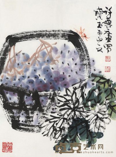 许麟庐 花卉 软片 58×43cm