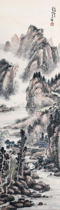 黄叶村 山水 立轴