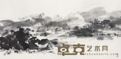 刘峰 山水 镜片 33×67cm