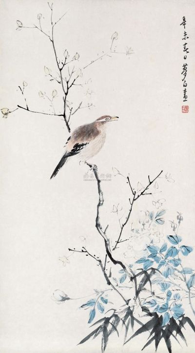 王梦白 辛未（1931年）作 花鸟 立轴
