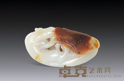 清 白玉红皮松鼠葡萄 5×1.5cm