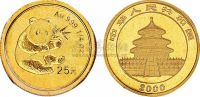 2000年1/4盎司熊猫金币一枚