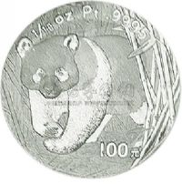 2002年1/10盎司熊猫铂币一枚