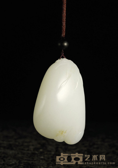瞿利军 知足常乐 白玉把件 60×39×23mm