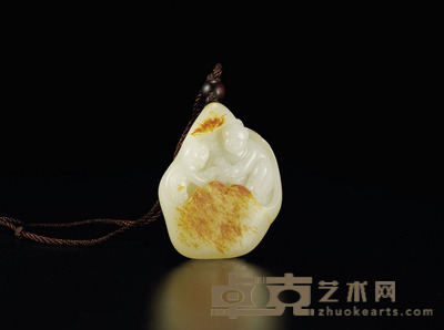 洪新华 福寿万代 白玉把件 64×53×18mm