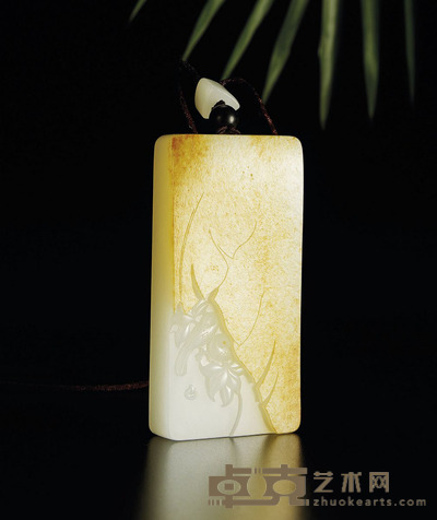 程 磊 喜相逢 白玉牌 80×40×14 mm