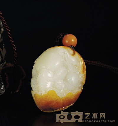 赵 琦 喜象 白玉把件 49×40×37 mm