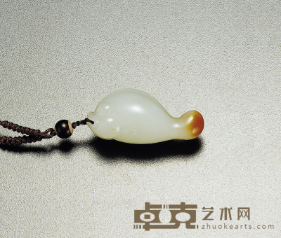 陆爱风 吉庆有余 白玉挂件 35×17×14mm