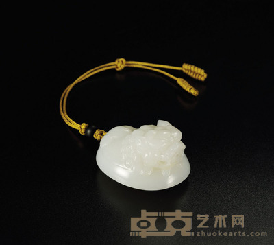 仵 强 金毛吼 白玉把件 53×42×31 mm