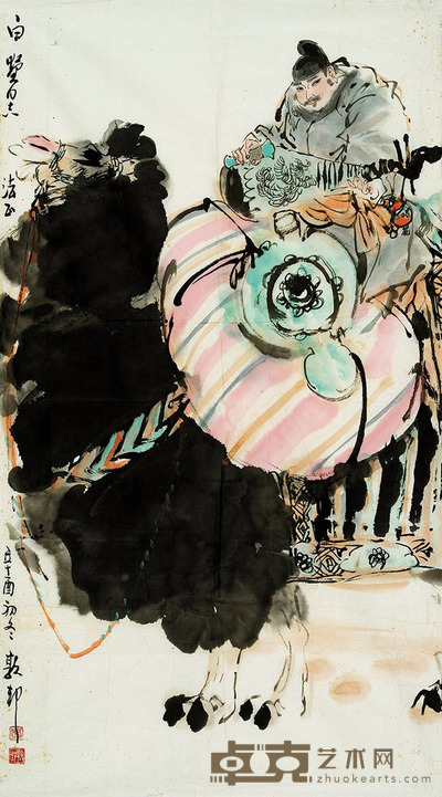 戴敦邦 太白醉酒图 98×56cm