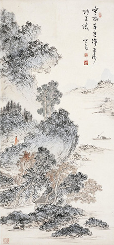 溥 儒  春光野色图