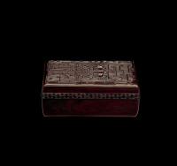 清乾隆·紫檀木雕兽面纹方盒