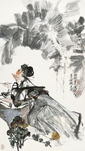 程十髪  易安漱玉图