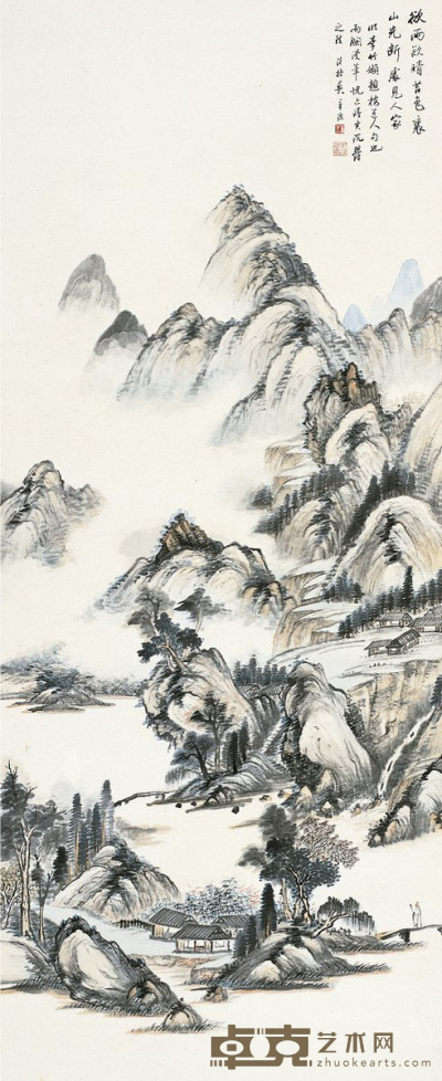 吴华源   山光苔色图 116.5×49cm