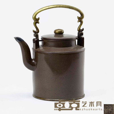 福记款磨光洋桶壶 宽:16厘米 高:21厘米
