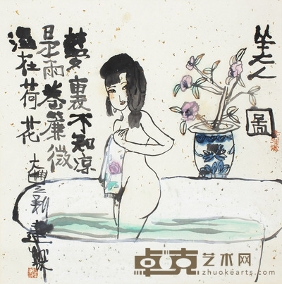 朱新建 美人图 65.5×64.5cm