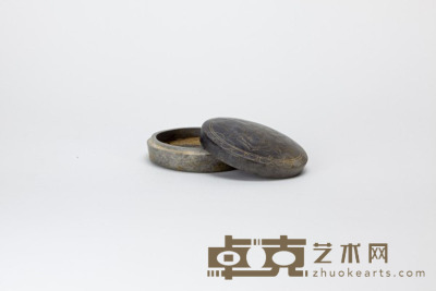 圆形宝相花纹滑石盒 高1.6厘米    直径6厘米