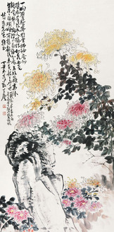 谢公展 花卉 立轴