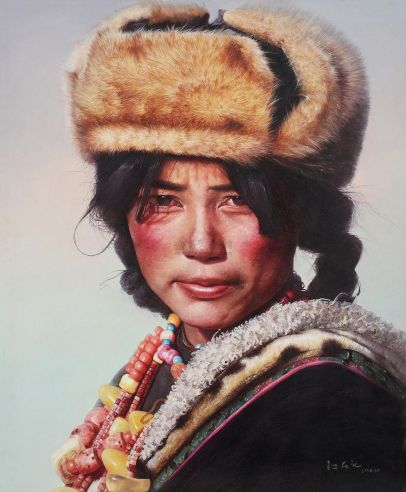 钟庆礼 2000年作 西藏女孩