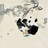廖连贵  熊猫图