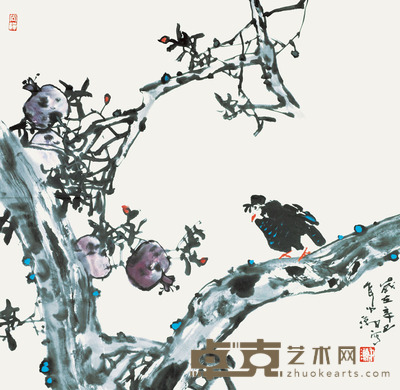 江中潮 花鸟 69×69cm 约:4.28平尺