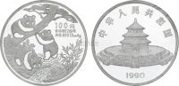 1990年12盎司熊猫精制银币