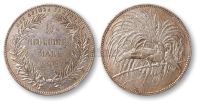 1894年德占巴布亚新几内亚天堂鸟五马克银币一枚