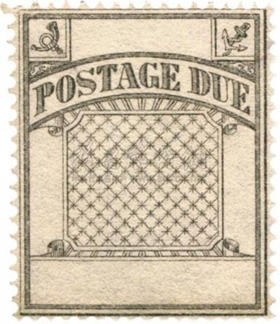 1893年上海工部欠资邮票设计印样一枚