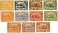 1895年福州商埠邮票第一次、第二次龙舟竞赛图邮票新票全套各一套