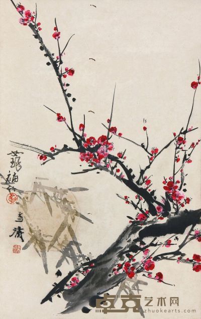 王雪涛 崔如琢 梅竹双清 立轴 80.2×50.6cm